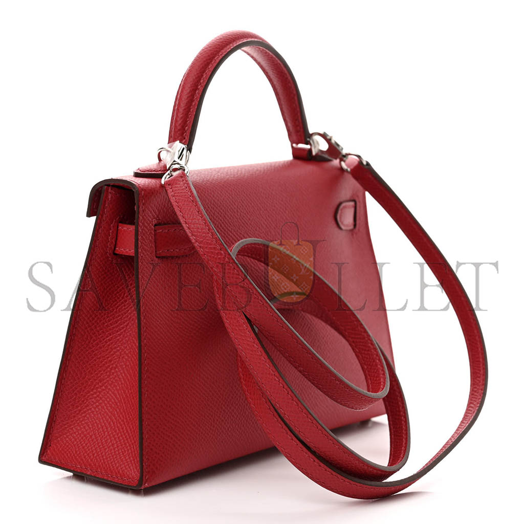 H**mes master mini kelly ii epsom rouge piment (19*12*5.5cm)